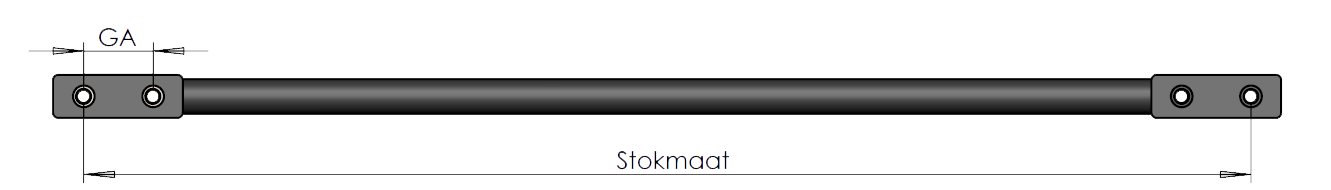 Gevulkaniseerde-staaf-stokmaat